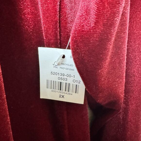 NWT Old Navy Red Velvet Dress Womens 2X Special Occasion Stretch Mini Minimalist - Picture 8 of 9